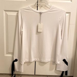 NWT Soft long sleeve T-shirt with black ribbon cuffs
